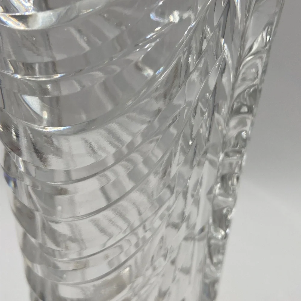 Vintage Cut Crystal Spiral Bud Rose Vase Made In Germany